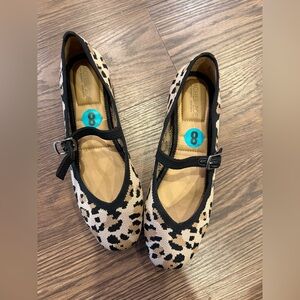 NWOT Rachel Zoe leopard print Mary jane Ballet Flats